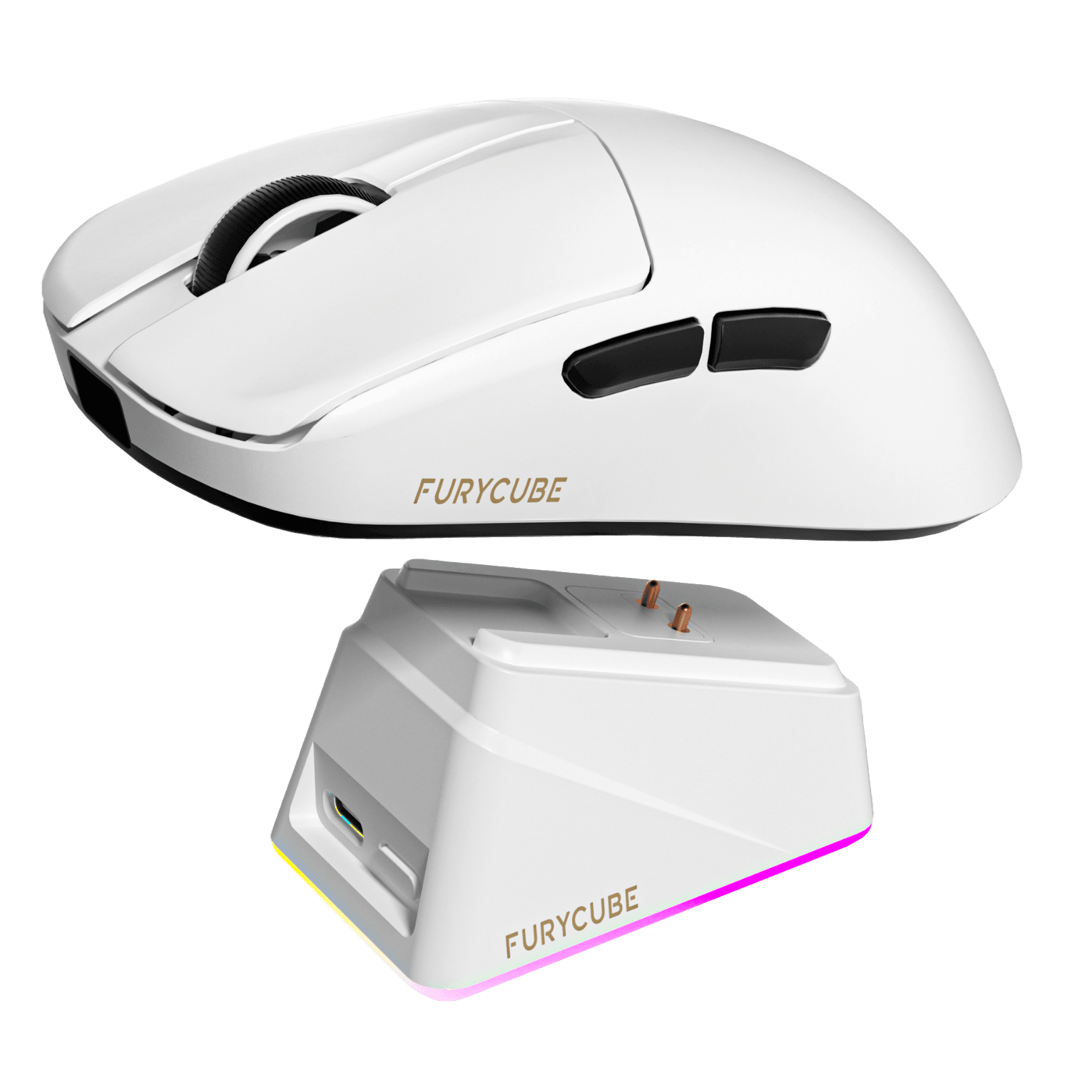 Mouse gamer inalámbrico FURYCUBE G13Pro PAW3311 Ultra Lightweight (Blanco)