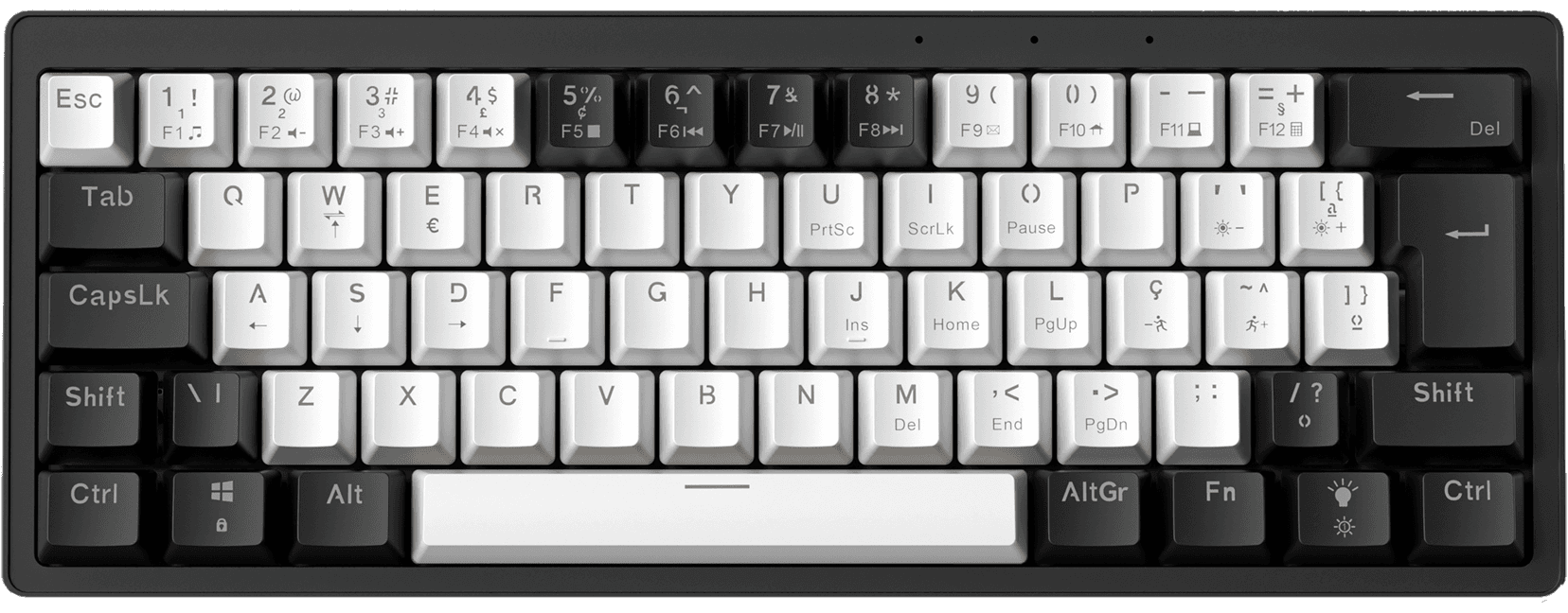 Teclado mecánico SaintGeek AG61 60% color negro, switch Blue — vista principal