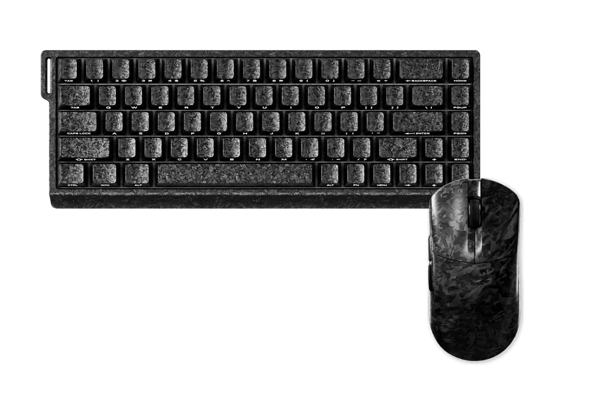 Kit gamer: Teclado Magnético Gamer Furycube M68HE Carbon Fiber 65% Hall Effect Rapid Trigger 8000 Hz RGB USB-C Switch Magnetic + Mouse Gamer Inalámbrico Furycube F1 Phantom Negro 49g PAW3315 16000 DPI Tri-Mode RGB USB-C