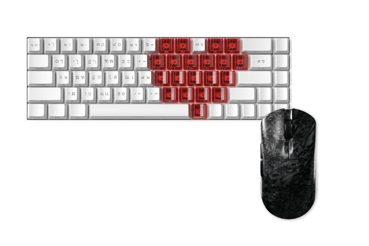 Kit gamer: Teclado Mecánico Gamer Zifriend TK68 Blanco 65% Inglés Internacional Switch Verde Menta Hot-Swap RGB USB-C + Mouse Gamer Inalámbrico Furycube F1 Phantom Negro 49g PAW3315 16000 DPI Tri-Mode RGB USB-C