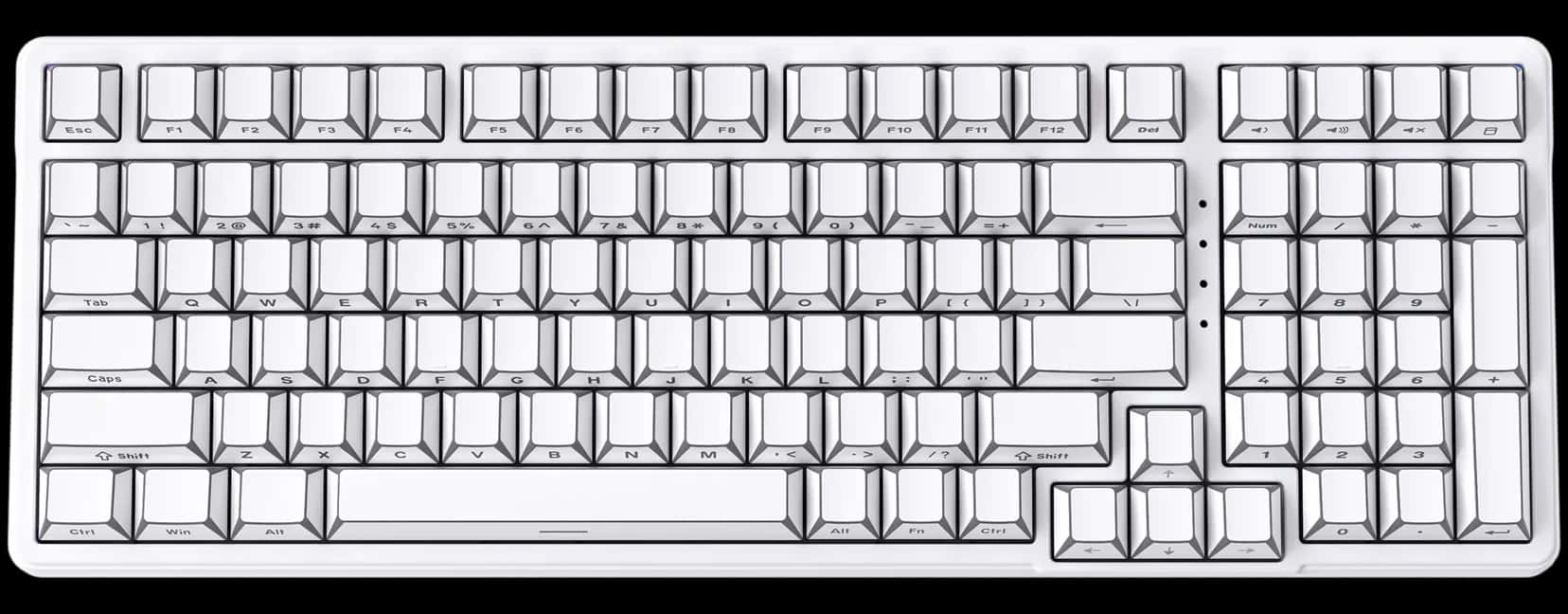 Teclado mecánico Furycube K99 Pro 96% color blanco contour, switch Platinum — vista principal