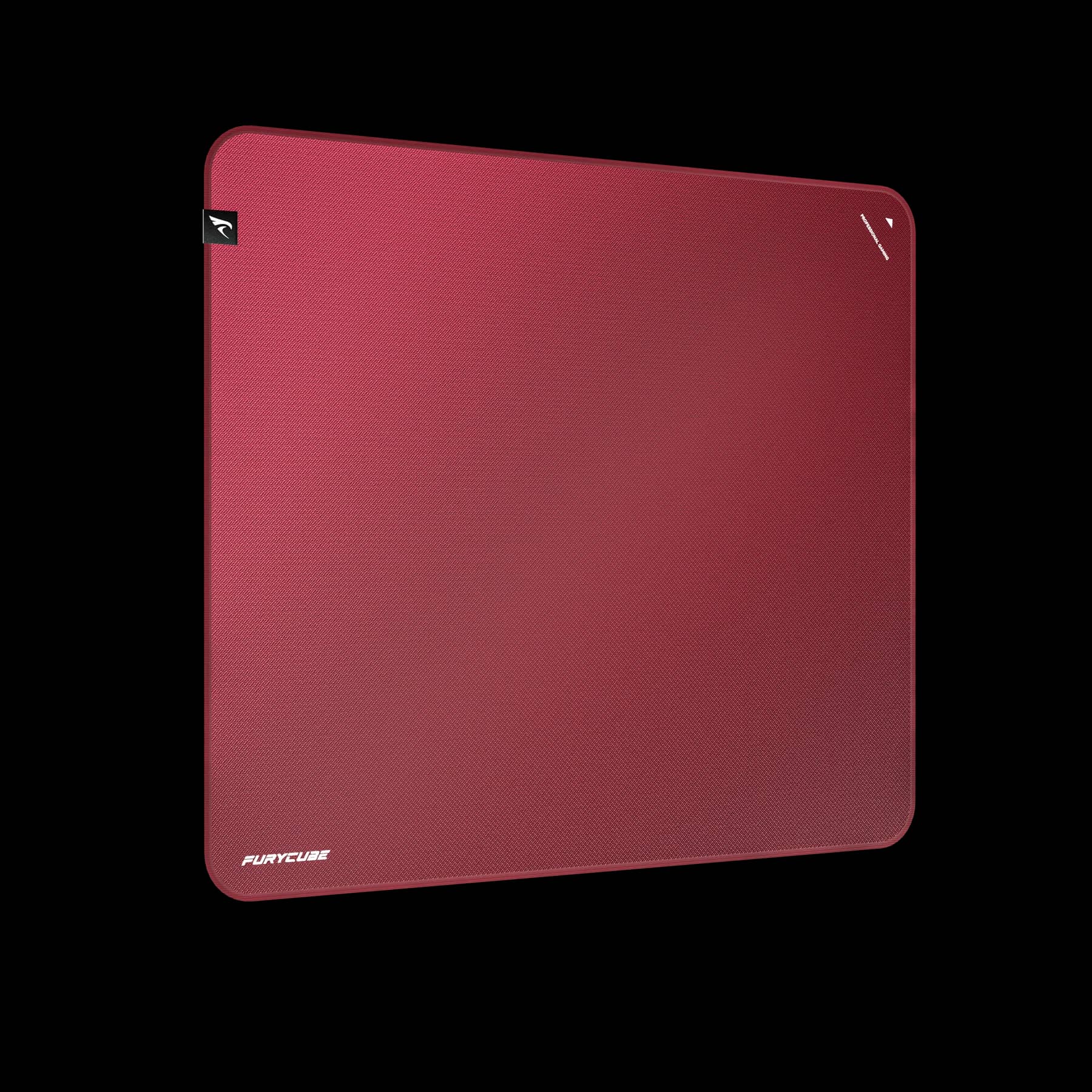 Detalle de la superficie y el borde cosido del mouse pad Furycube Zora rojo