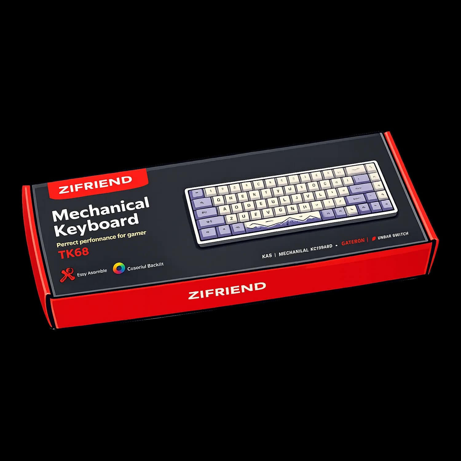 Caja original de teclado mecanico antes del embalaje SaintGeek