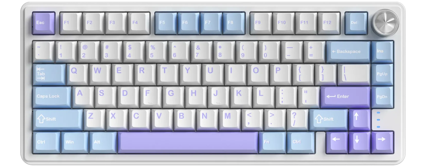 Teclado mecánico Zifriend RX75 Pro 75% color blanco, celeste y lila, switch Light Blue — vista 2