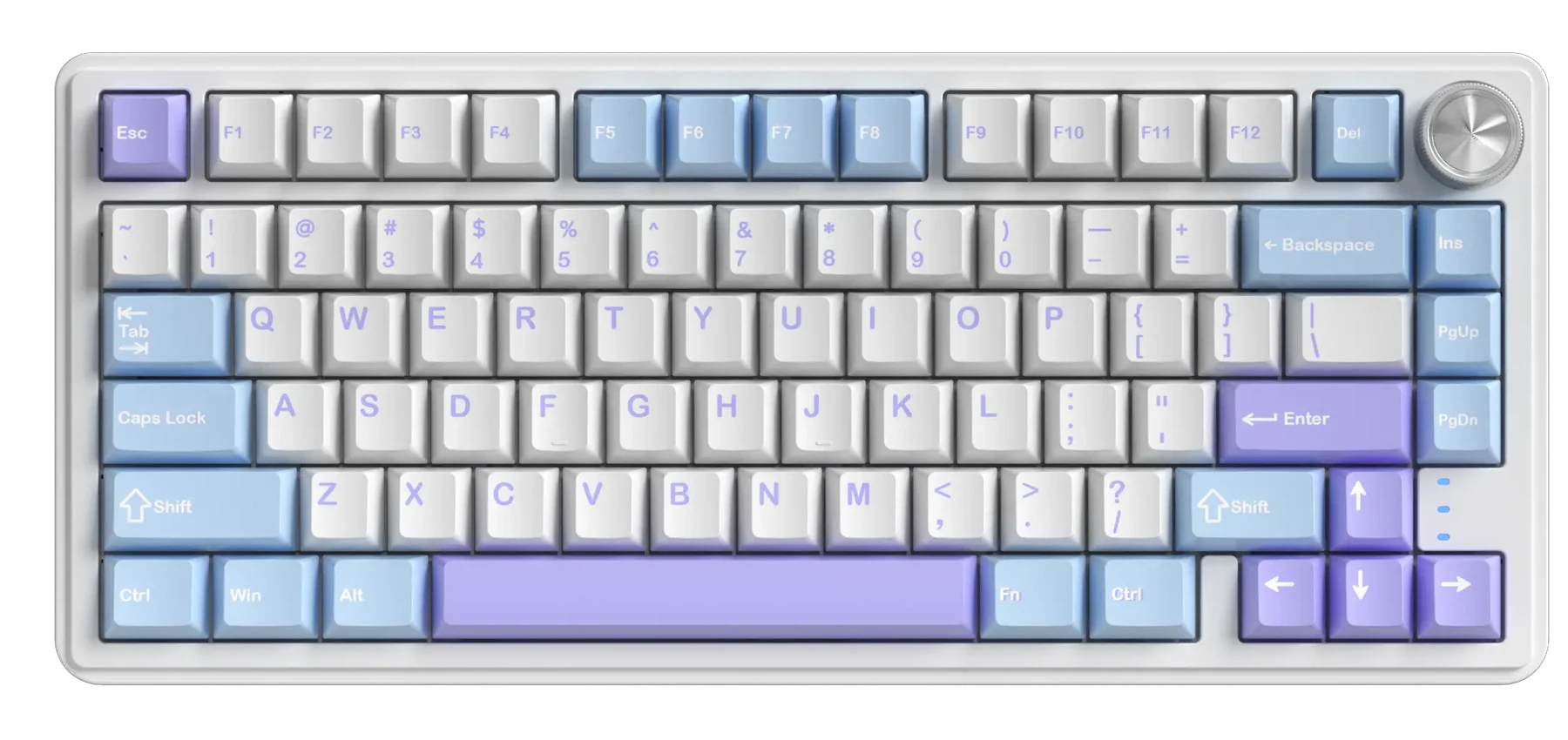 Teclado mecánico Zifriend RX75 Pro 75% color blanco, celeste y lila, switch Light Blue — vista principal