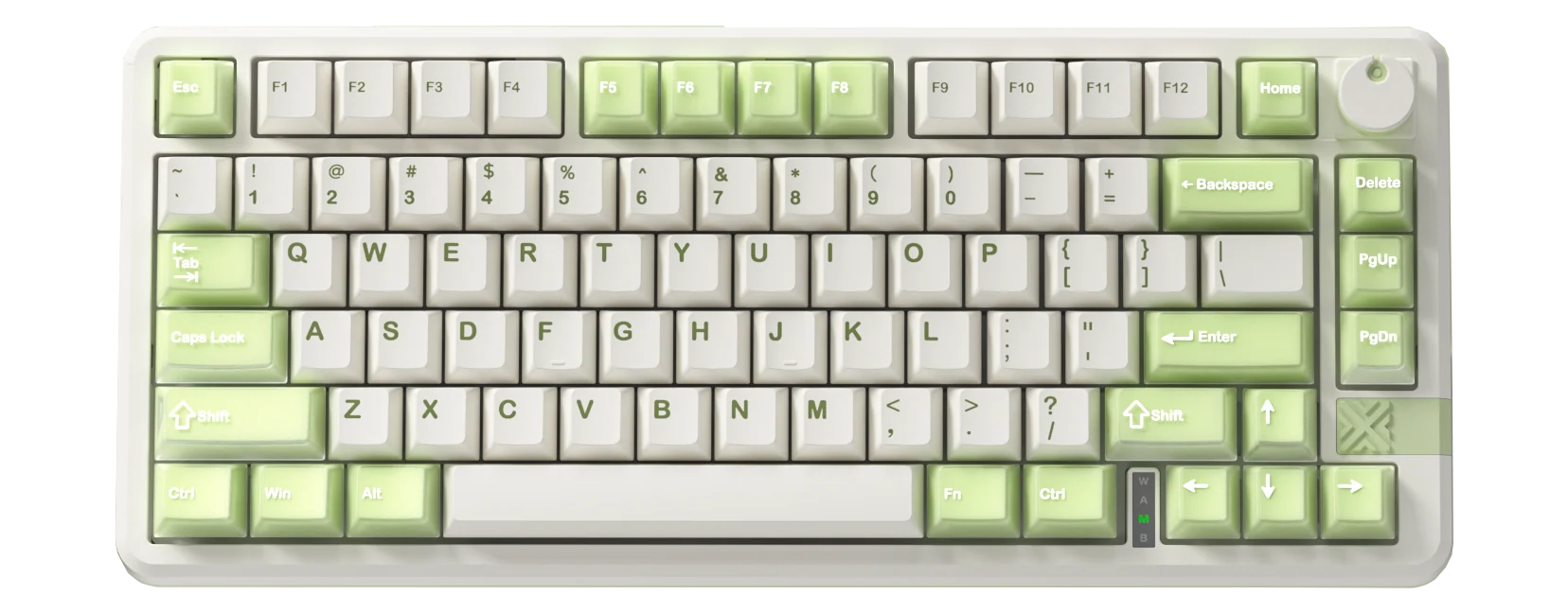 Teclado mecánico Furycube FC75 Pro 75% color blanco y verde menta, switch Light Blue — vista 2