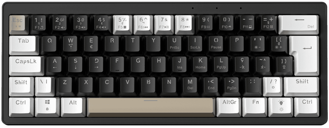 Teclado mecánico SaintGeek AG61 60% color negro, switch Blue — variante en color negro