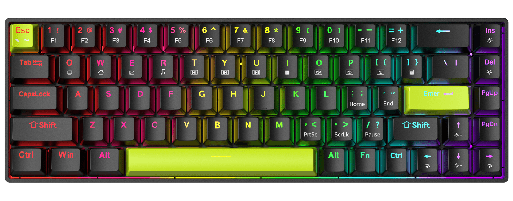 Teclado de Kit gamer teclado mecanico + mouse Bluetooth + 2.4 GHz TK68 + F1