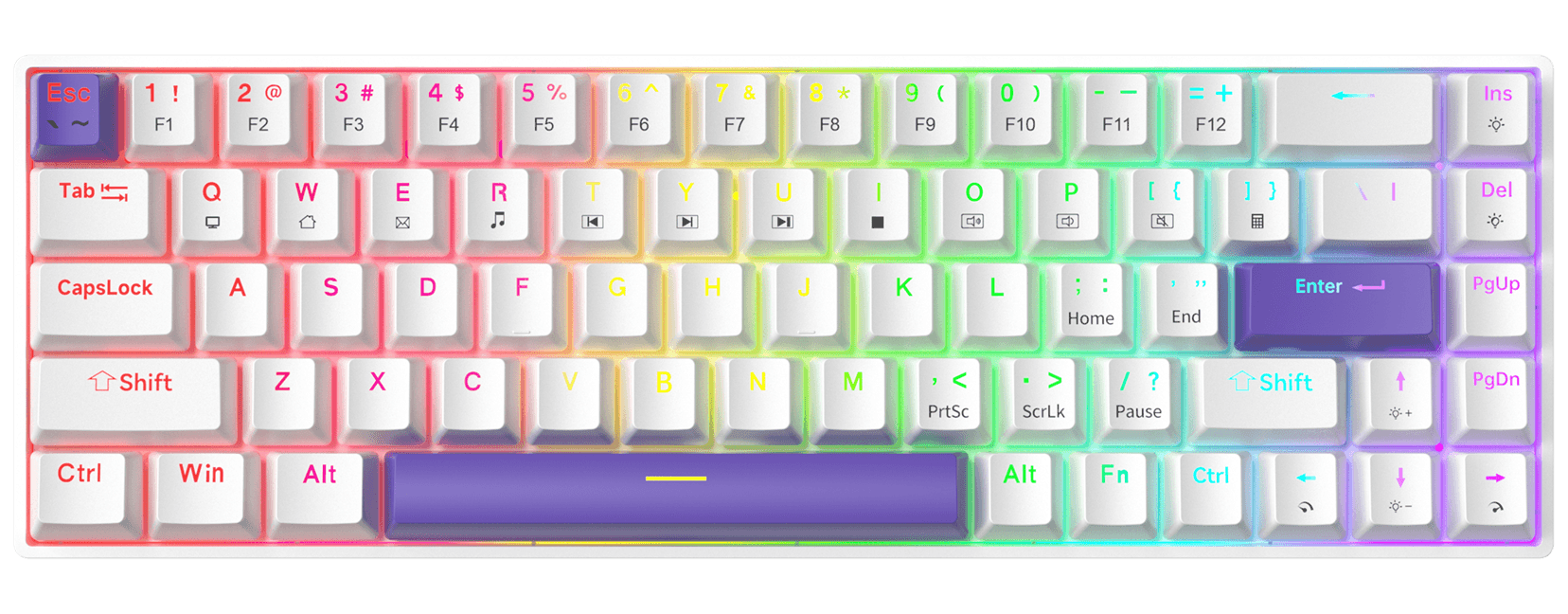 Teclado TK68 en color Blanco