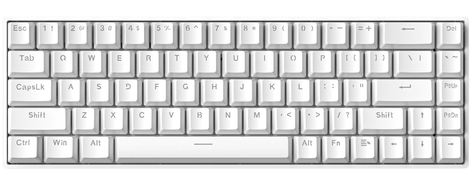 Teclado mecánico gamer TK68 Blanco RGB - Red Switch