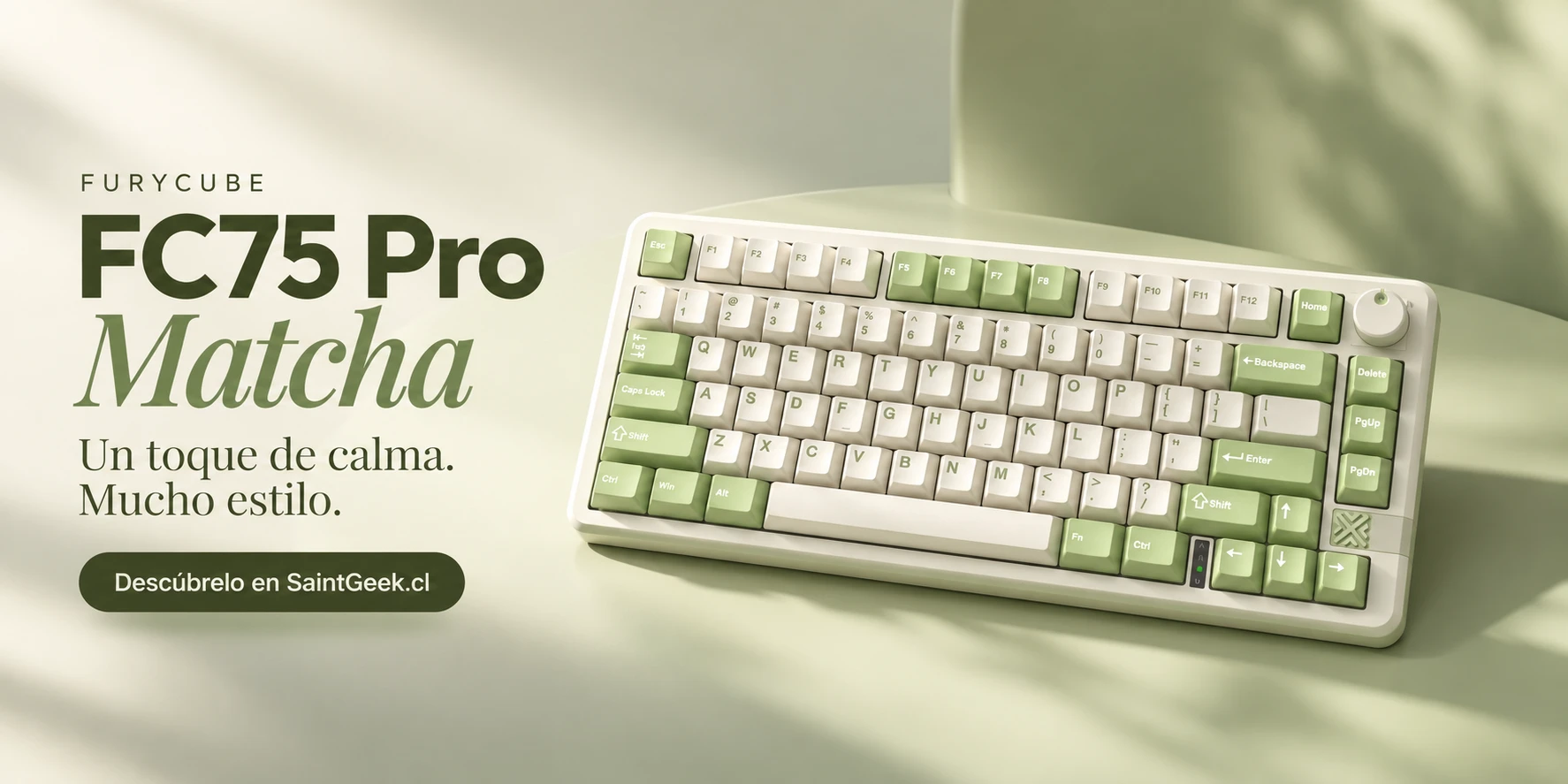 Furycube FC75 Pro Matcha: un toque de calma, mucho estilo. Descúbrelo en SaintGeek.cl.